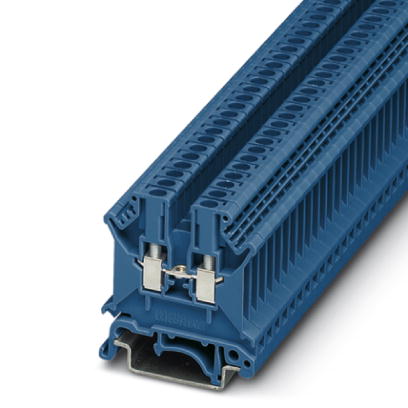 Phoenix Contact Feed-Through Terminal Block; UK 3 N BU; 20A; 600V; #28 - #12; Screw Connection; Blue